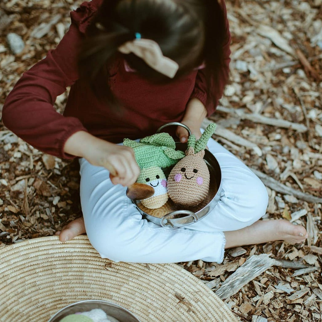 Hand-stitched Bok Choy Rattle