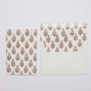 Hand Block Printed Greeting Card (in Buti Coral)