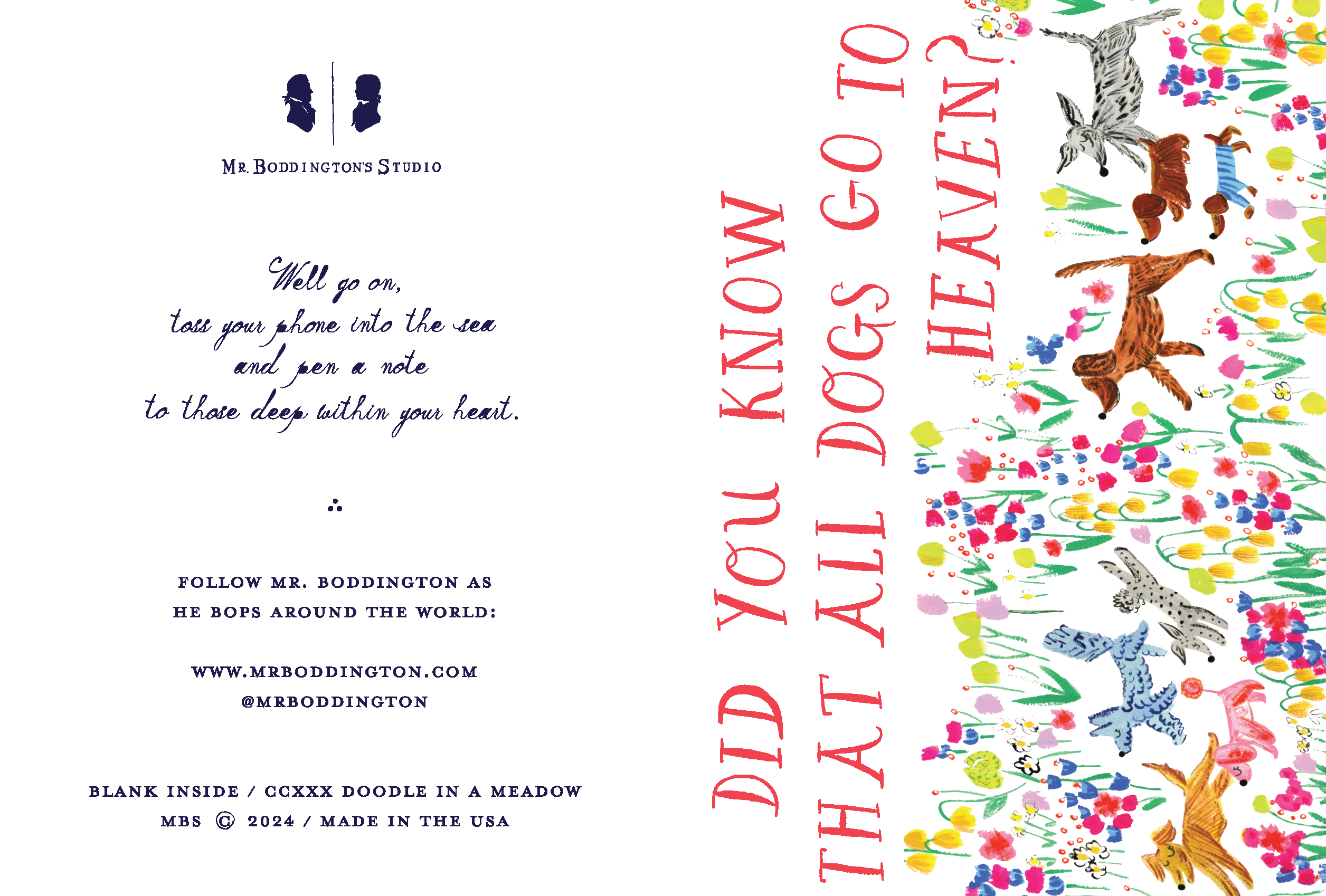 'Did You Know That All Dogs Go To Heaven? - Do Sympathy Card