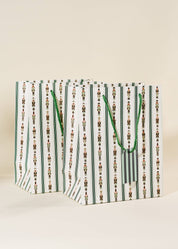 Nutcracker Stripe Paper Gift Bag (Medium)
