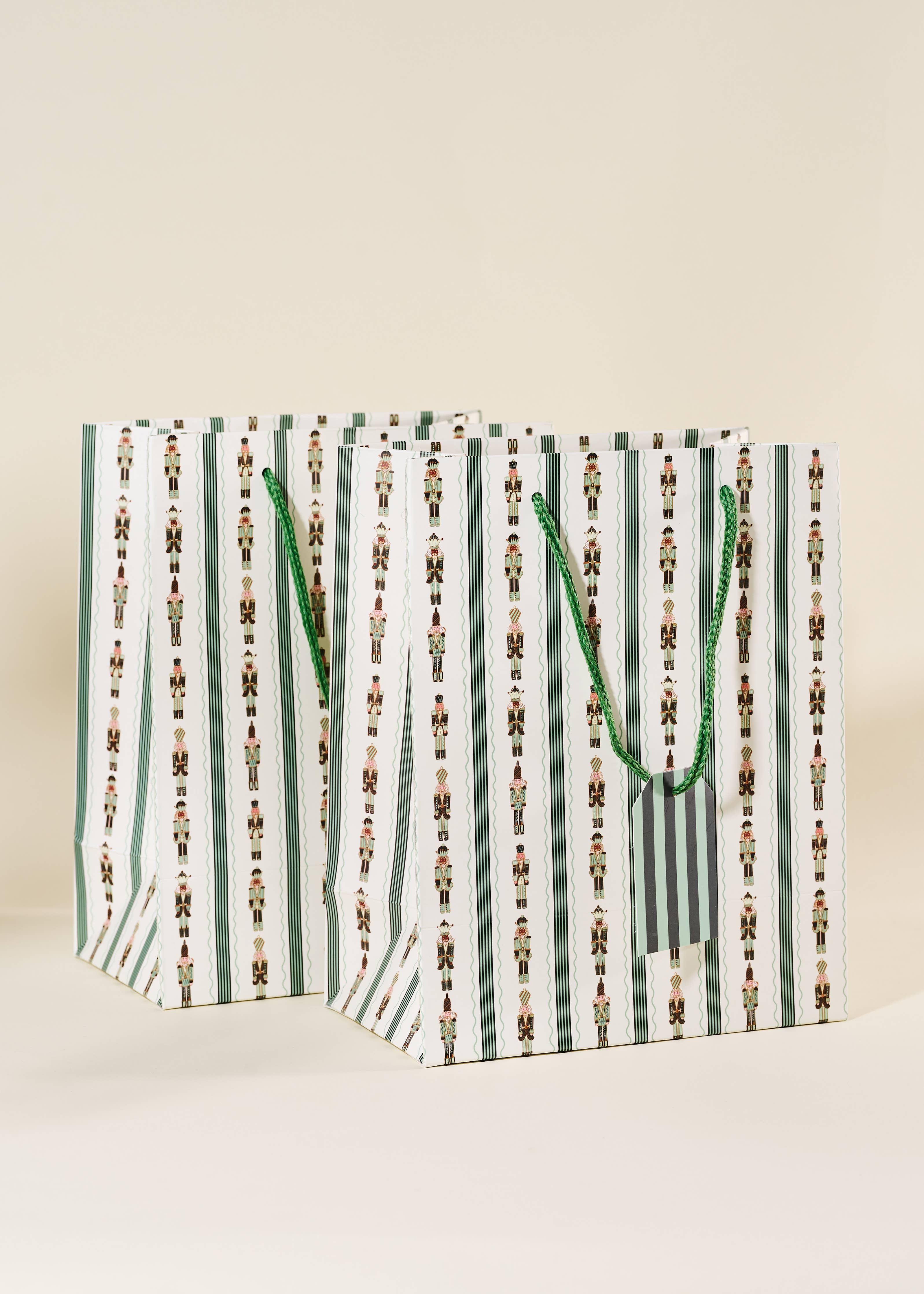 Nutcracker Stripe Paper Gift Bag (Medium)