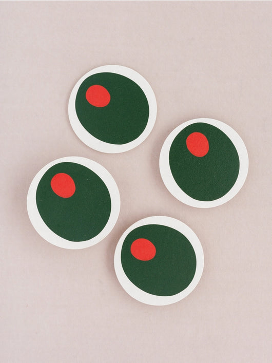 Pimento Olive Coasters (Set of Four)