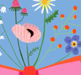 'Happy Mother's Day' Mini Bouquet Blue & Pink Bow Card