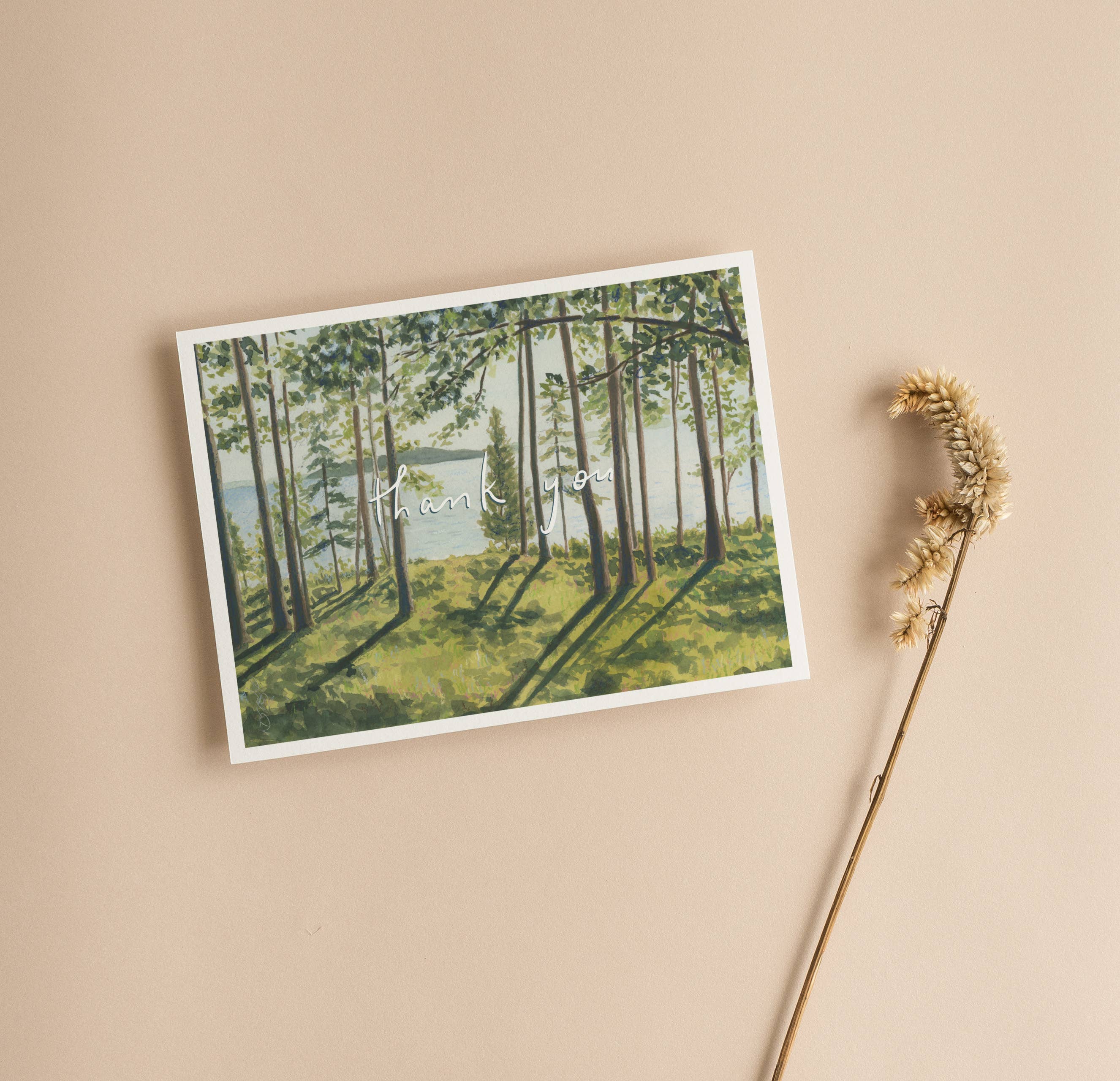 'Summer In The Shade' Folded Thank You Notecard Set