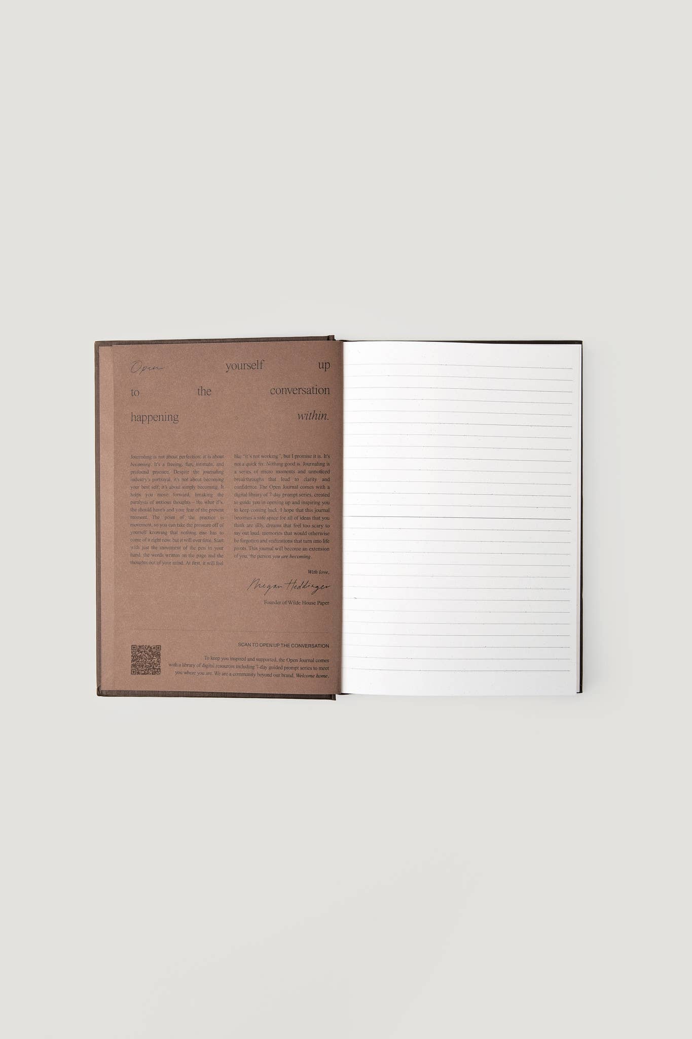 Open Journal in Espresso - Wilde House Paper