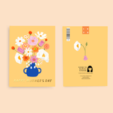 'Happy Mother's Day' Yellow Flowers & Vase Card