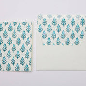 Hand Block Printed Greeting Card (in Buti Turquoise)
