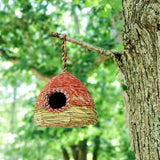 Bird House - Handwoven Seagrass + Sari (in Garden)