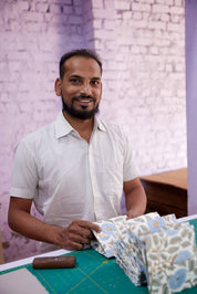 Hand Block Printed Gift Bag - Blue Stone Collection - Variety of Styles (Medium)