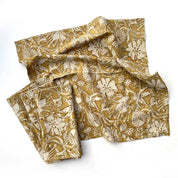 Hand-Block Mustard Napkins (Set of 4)