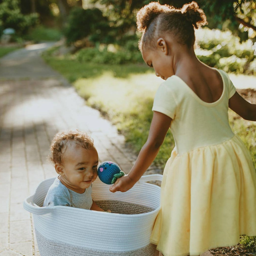 Hand-stitched Plush Blueberry Rattle