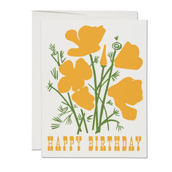 'Happy Birthday' California Poppy Card