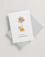'Go Shorty' Corgi Birthday Balloons Card