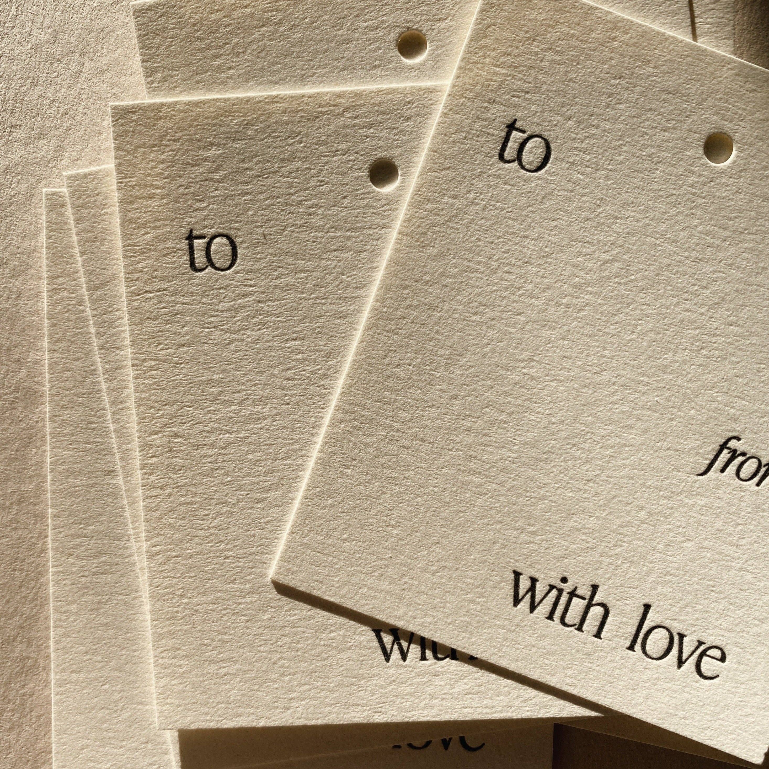 'To: From: / With Love' Gift Tag Set of 10