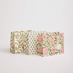 Hand Block Printed Gift Bag - Blush Collection - Variety of Styles (Medium)