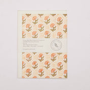 Hand Block Printed Greeting Card (in Daisy Coral)
