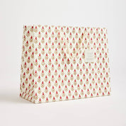 Hand Block Printed Gift Bags - Scarlet (Variety of Patterns) - Large