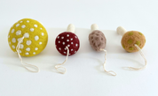 Felted Wool Mushroom Ornament (Set of 4)
