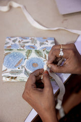 Hand Block Printed Gift Bag - Blue Stone Collection - Variety of Styles (Medium)