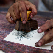 Hand Block Printed Greeting Card (in Kamal Coral)