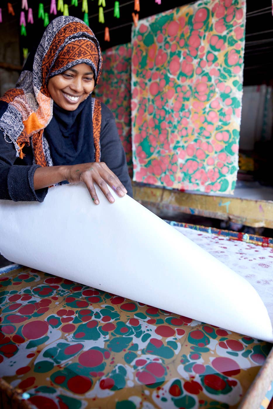 Hand Marbled Gift Bags (Large) - Christmas Glitz (Variety of Colors)