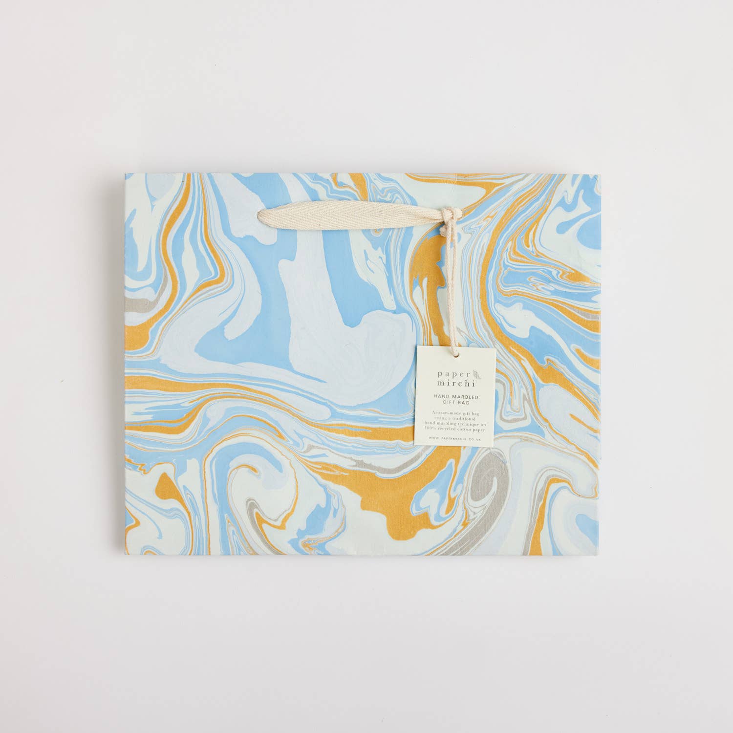 Hand Block Printed Gift Bag - Pastel Collection - Variety of Styles (Medium)