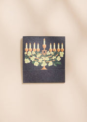 Floral Illustrated Menorah 10-Stem Matchbooks