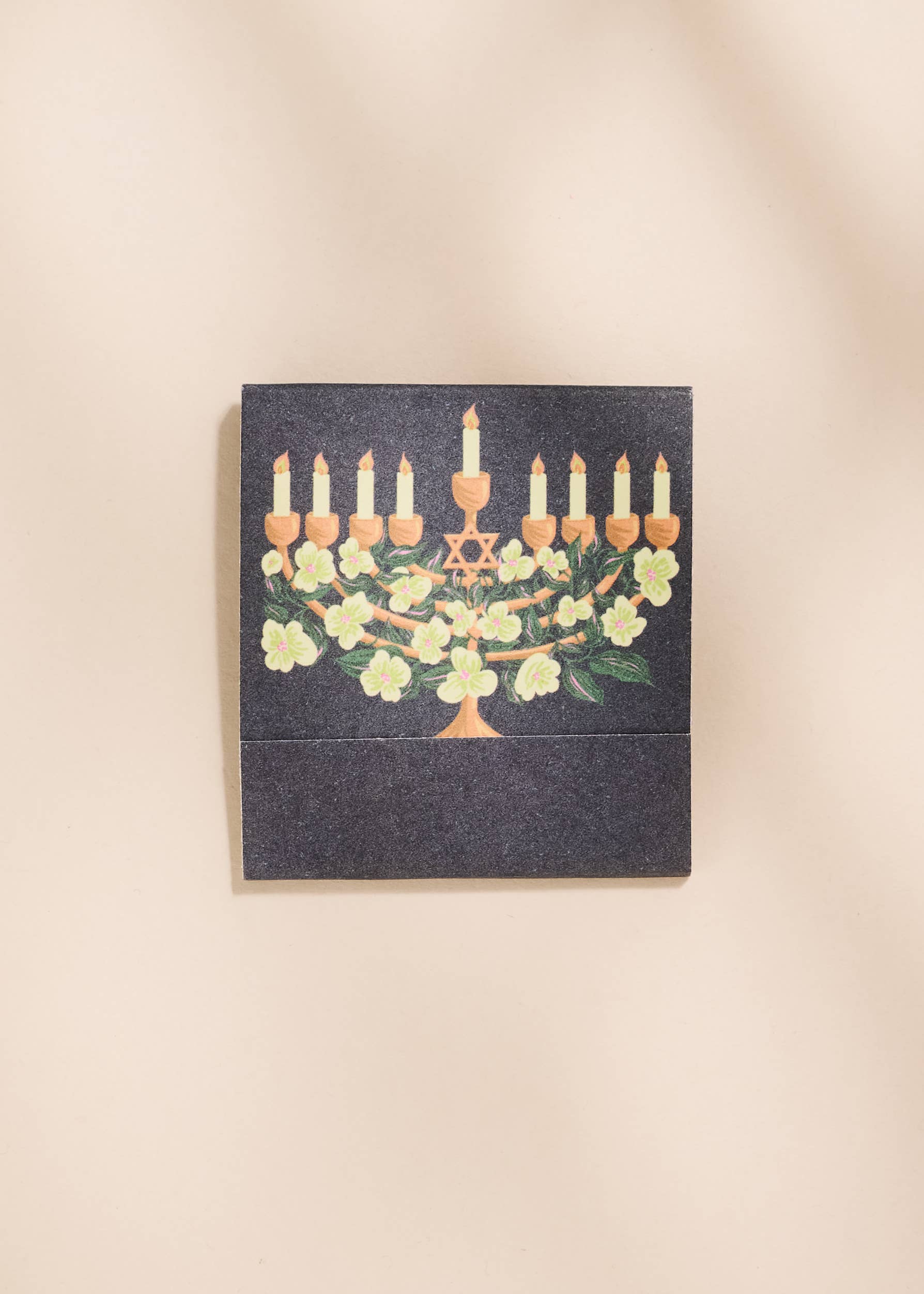 Floral Illustrated Menorah 10-Stem Matchbooks