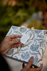 Hand Block Printed Gift Bag - Blue Stone Collection - Variety of Styles (Medium)