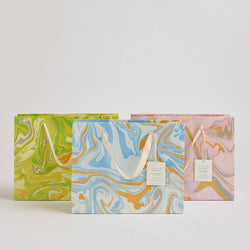 Hand Block Printed Gift Bag - Pastel Collection - Variety of Styles (Medium)