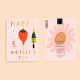 'Happy Mother's Day' Strawberry, Flowers & Champagne Card