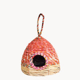 Bird House - Handwoven Seagrass + Sari (in Garden)