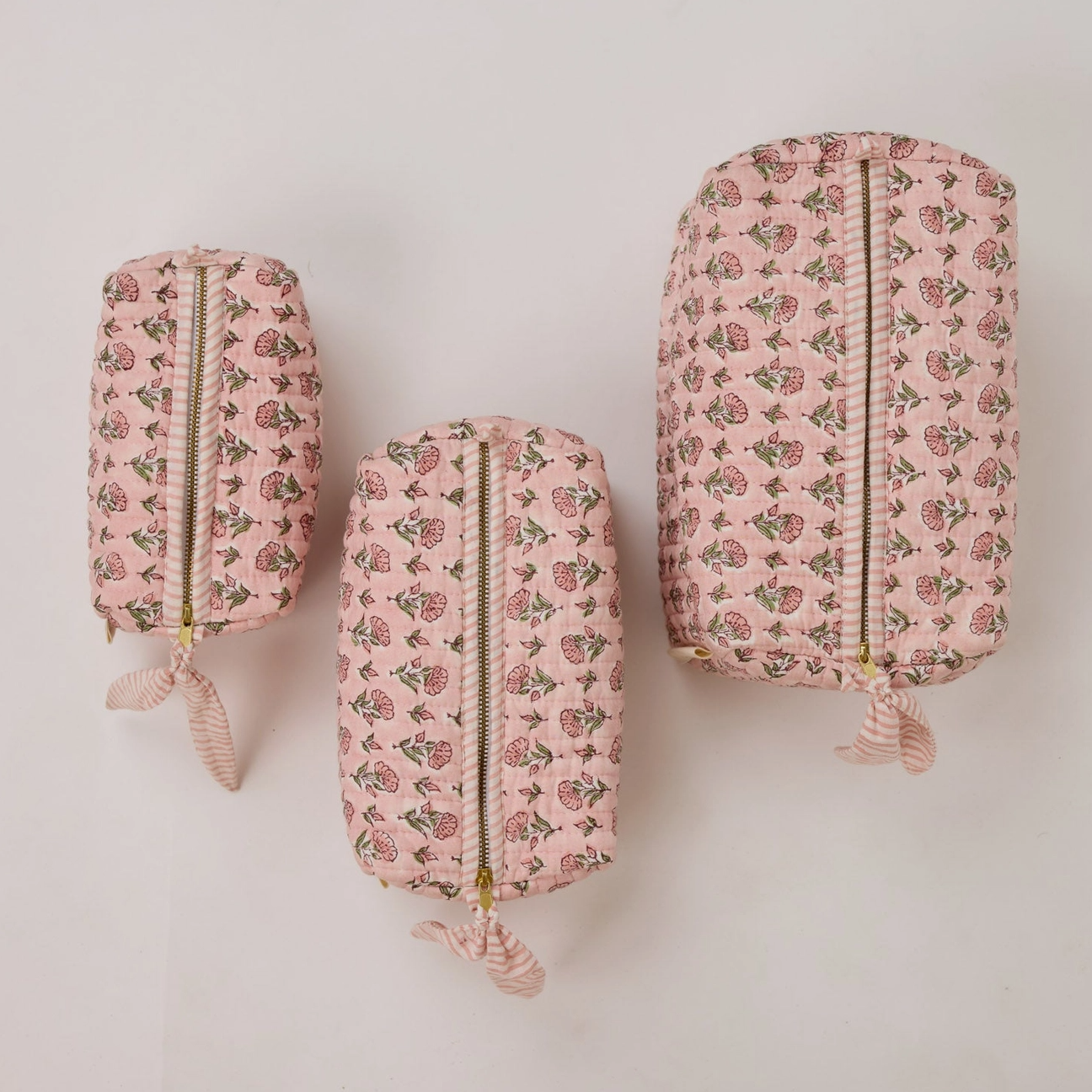 Organic Cotton Toiletry Bag - Ditsy Floral Blush
