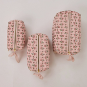 Organic Cotton Toiletry Bag - Ditsy Floral Blush