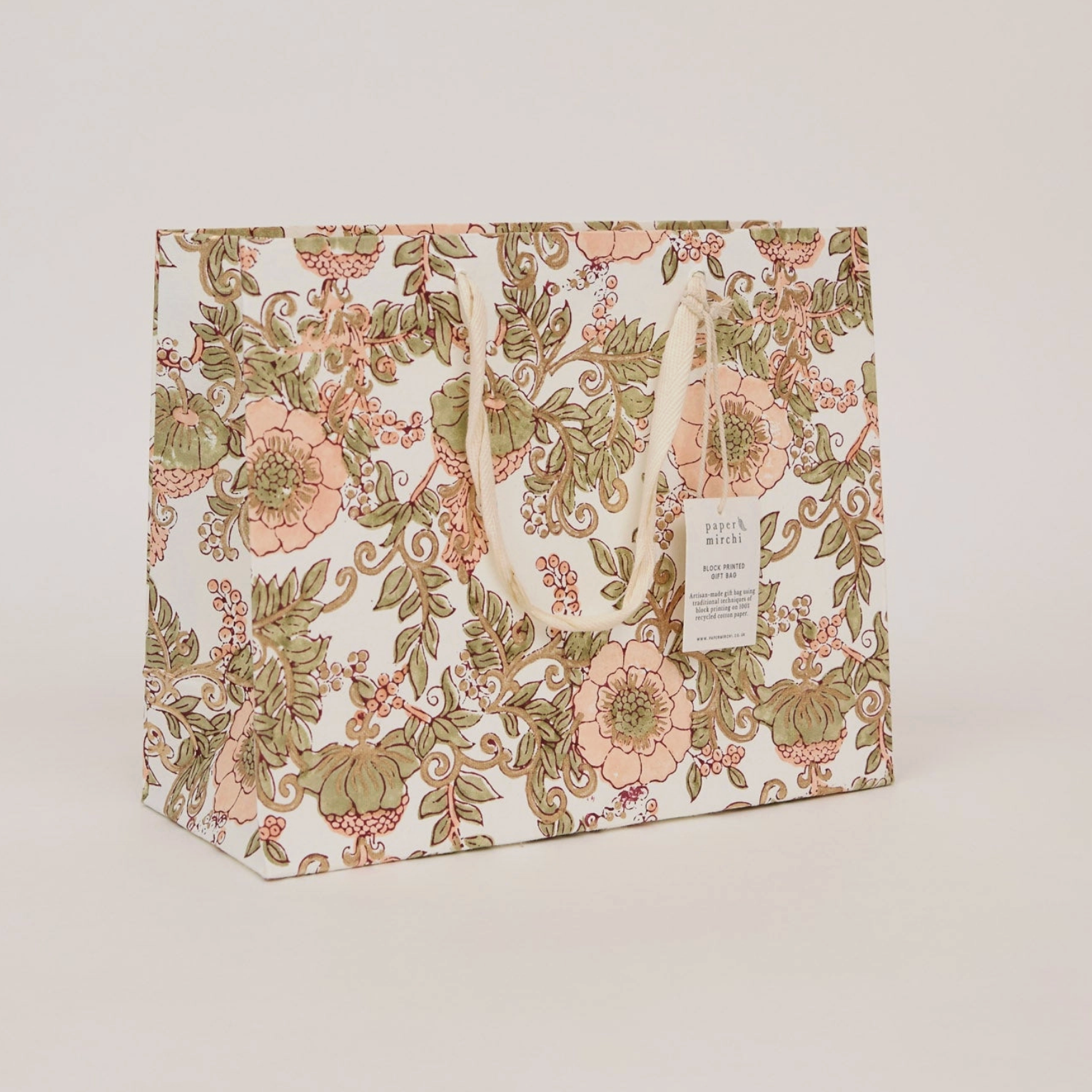 Hand Block Printed Gift Bags - Terracotta Collection - (Medium)