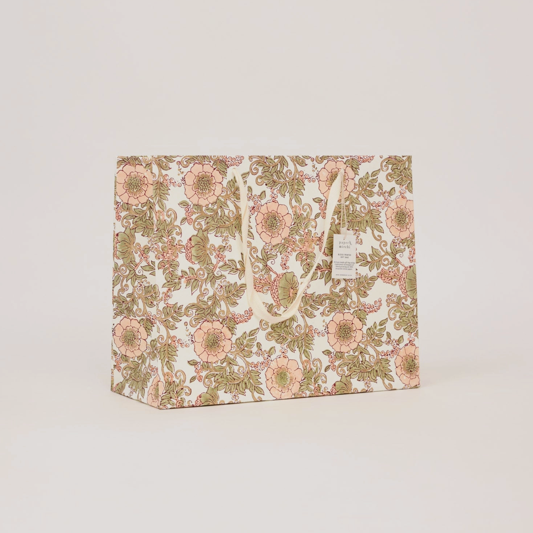 Hand Block Printed Gift Bag - Terracotta Collection - (Large)