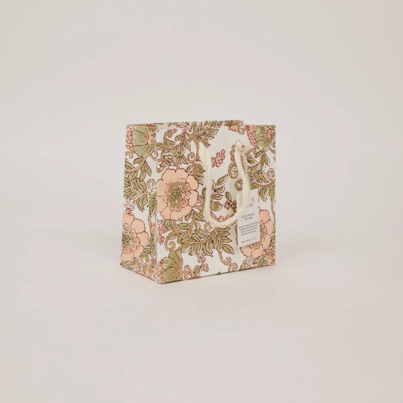 Hand Block Printed Gift Bag - Terracotta Collection - (Small)