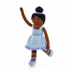 Hand-stitched Ballerina Rattle (in Blue)