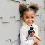 Hand-stitched Ballerina Rattle (in Blue)