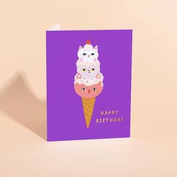 'Happy Birthday' Gelato Kitty Card