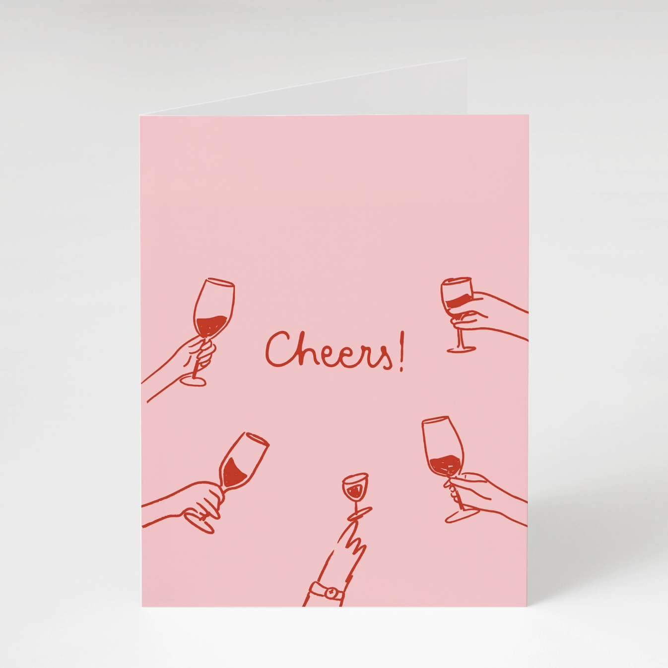 'Cheers!' Pink Greeting Card