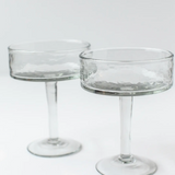 Handblown Hammered Coupe Cocktail Glass