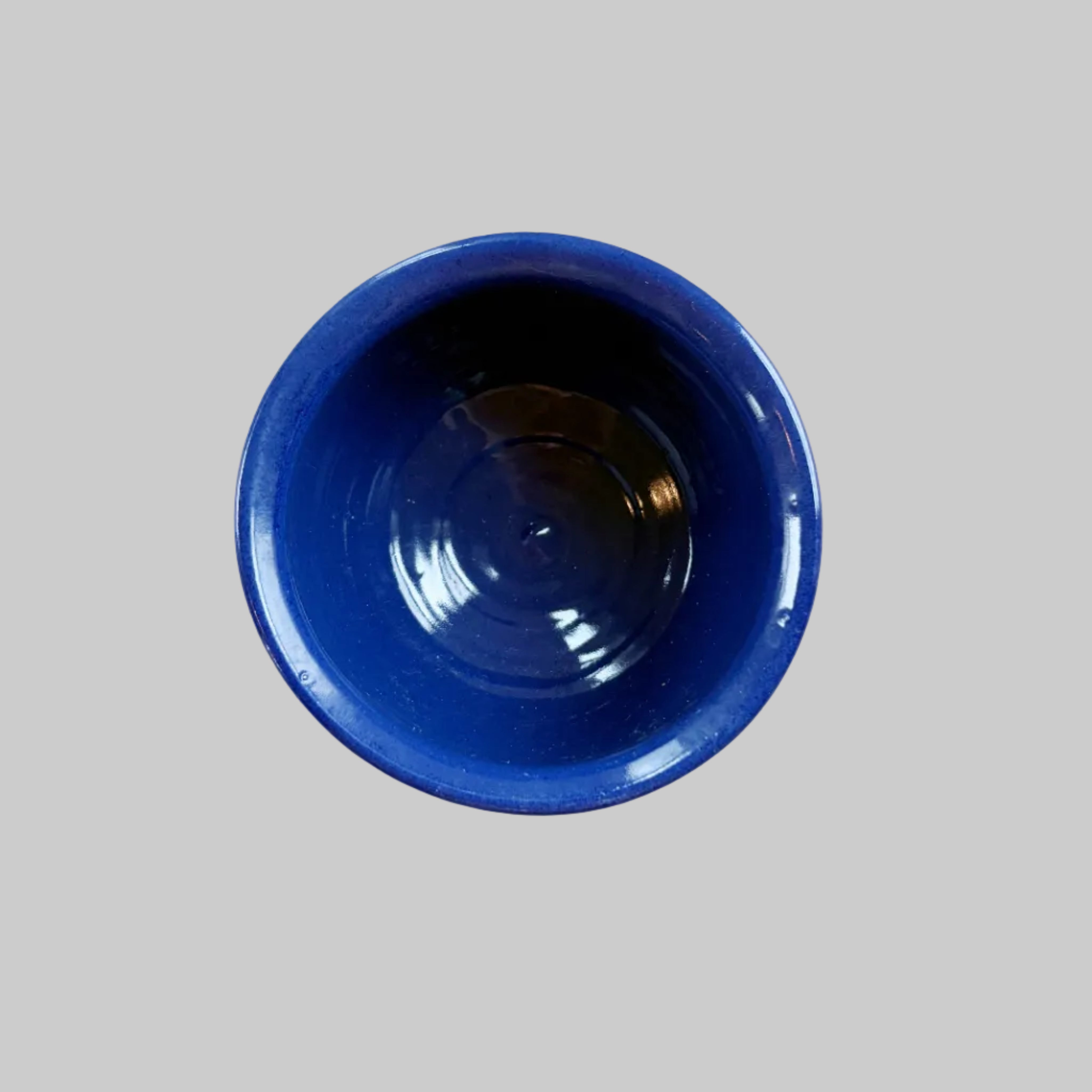 Vintage Unmarked Cobalt Glaze Ceramic Small Bowl