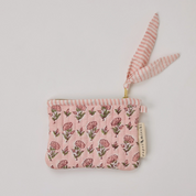 Organic Cotton Zipped Pouch - Floral Blush