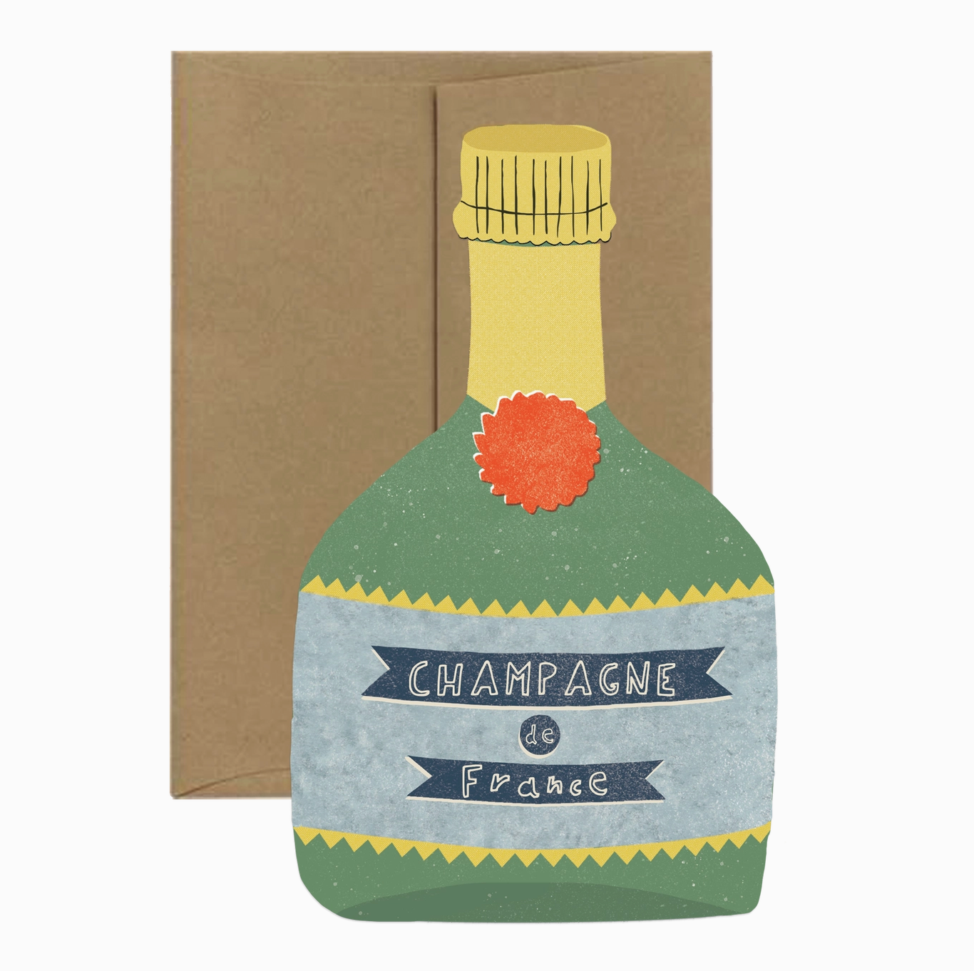 French Champagne Die Cut Card