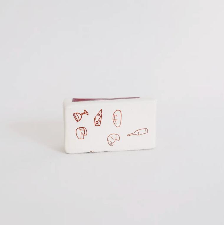 Ceramic Matchbox: Girl Dinner