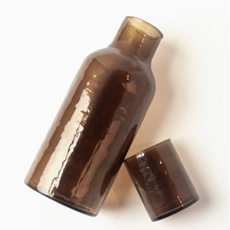 Handblown Hammered Glass Carafe