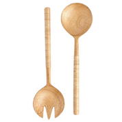 Hand-Carved Thin Woven Mango Wood Salad Servers