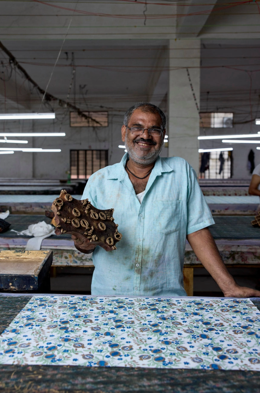 Hand Block Printed Gift Bag - Indigo Collection - Variety of Styles (Large)