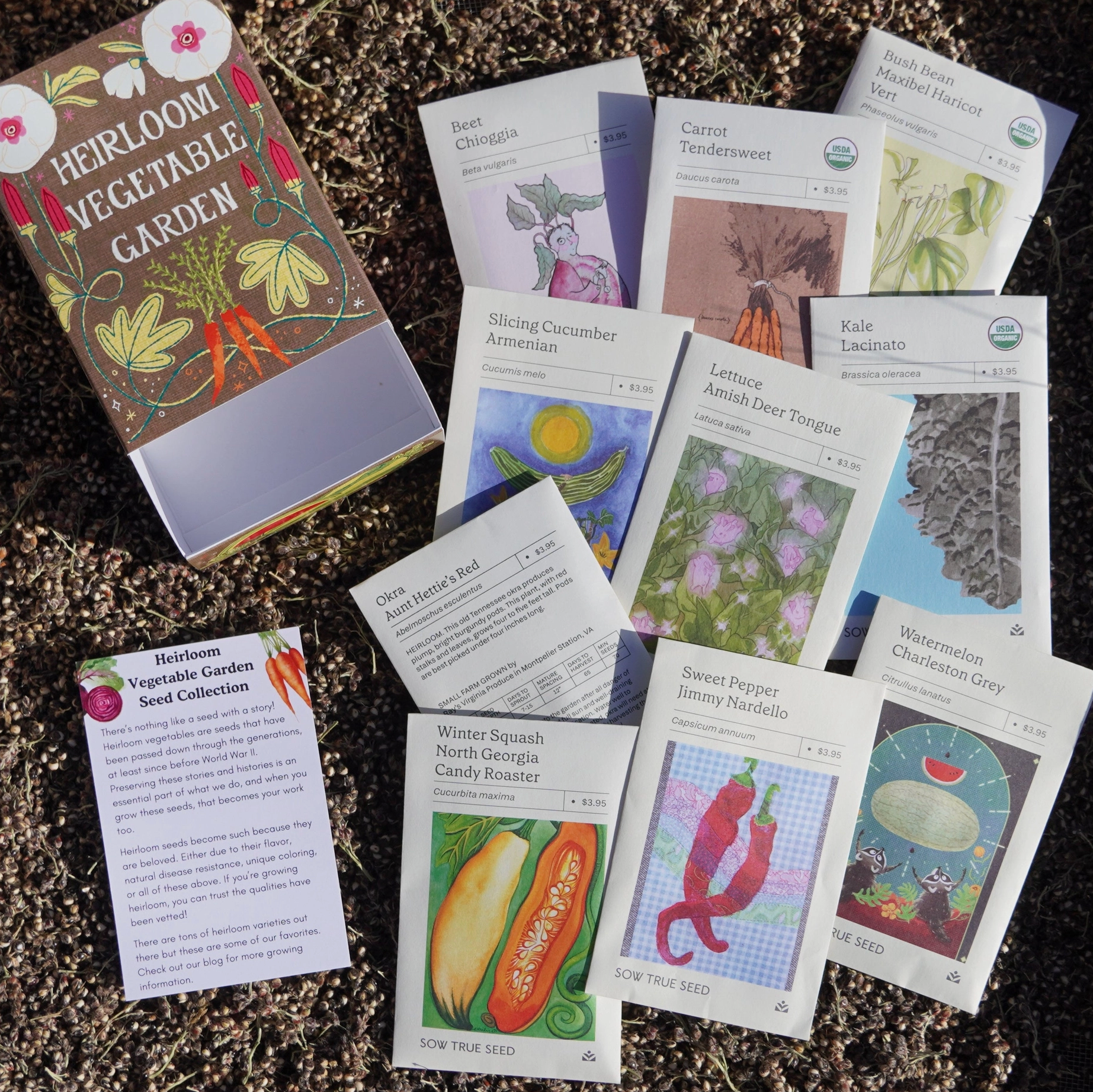 Heirloom Vegetable Garden Seed Collection Box